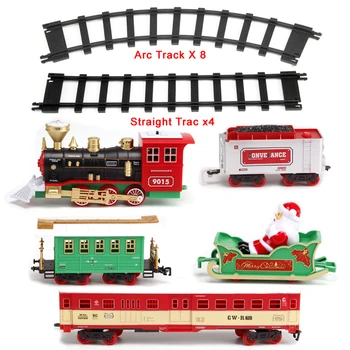 Ziemassvētku Rotājumi Dzelzceļa Vilciens ar Skaņas/Gaismas/Santa Claus Klasiskās Rotaļlietas Dziesmu 147*87cm Elektrisko Vilcienu rotaļlietas Bērniem