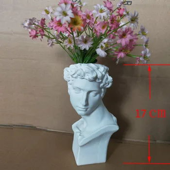 Ģipša Vāze Dāvida Skulptūru Radošā Sveķu Imitācija Vadītājs Vāze, Ziedu Kompozīcijas, Piederumi Apollo Venus Mājas Apdare