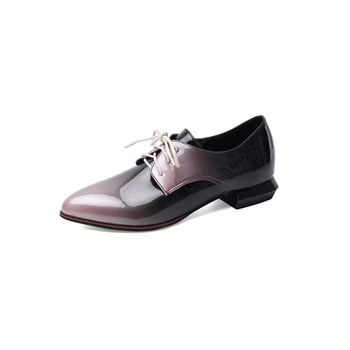 Īstas Ādas Sieviešu Kurpes Luksusa Zīmolu Augstas Kvalitātes Oxford Ikdienas apavi Sieviete mežģīnes up Med papēža Dāmas Ādas Platformas YM-159