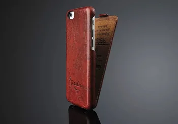 Īstas Ādas Vertikālā Flip Cover Case for Apple iPhone 6 6S Modes Coque Zīmola Sākotnējo Fundas ar Dāvanu Ekrāna Aizsargs