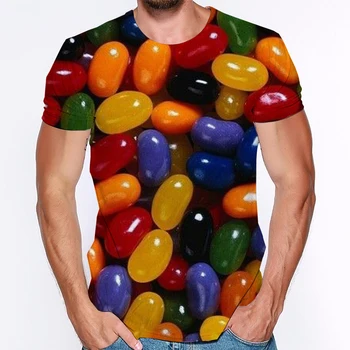 Šokolādes 3d Vīrietis T-Krekls ar Īsām Piedurknēm Vīriešu Radošo Mānīšanās Modelis Vīriešu T-krekls Vasaras Liela Izmēra Apģērbi Vīriešiem un Sievietēm