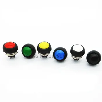 100GAB 6 Krāsas mini nav bloķēšanas pogu slēdzi PBS-33B ūdensizturīgs slēdzis 12mm reset slēdzis