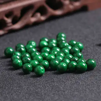 10PC Dabas Emerald Jadeite trīskrāsu Krelles, Aksesuāri DIY Rokassprādze Šarmu Juvelierizstrādājumu Modes Roku Cirsts Veiksmi cilvēks Amulets