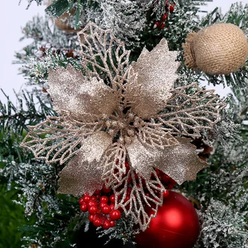 10pcs 16cm Mākslīgās Ziemassvētku Puķu Dobi Viltus Priecīgus Ziemassvētku Eglītes Rotājumi Mājās, Dāvanu Ziemassvētku Rotājumu Laimīgu Jauno Gadu