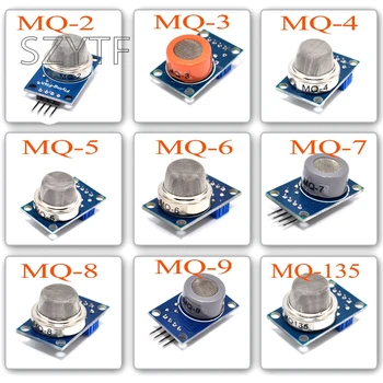 10pcs MQ-2 MQ-3 MQ-4 MQ-MQ 5-6 MQ-7 MQ-8 MQ-9 MQ-135 Atklāšanas Dūmu sašķidrinātas metāna Gāzes Sensora Modulis Arduino Starter
