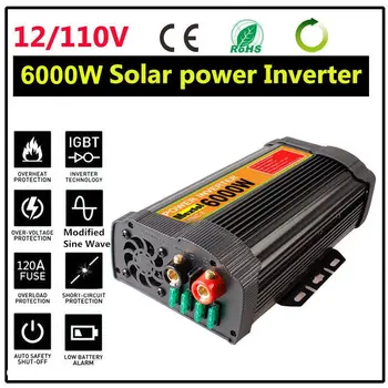 12000W Solar Power Inverter 12V uz 110V 6000WCar Inverter Lādētāja Pārveidotājs Adapteris Modificētu Sinuss Viļņu Transformators