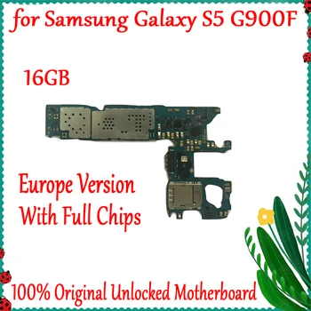 16gb Samsung Galaxy S5 G900F Mātesplati Oriģināls atbloķēt ar Android Sistēmu Galaxy S5 G900F Mainboard ES Versija