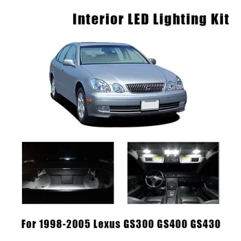 16pcs Balts Canbus LED Spuldzes Interjera Dome Bagāžnieka Durvis Gaismas Komplekts 1998-2005 Lexus GS300 GS400 GS430 Plāksne ar Cimdiem Lampas