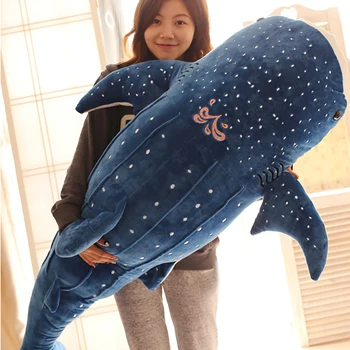 1pc 100cm Milzu Liela Izmēra Smieklīgi Mīksto Vaļu Haizivs Plīša Rotaļlieta Pildījumu Cute Dzīvnieku Lasījumā Spilvens Nomierinātu Spilvenu Dāvanu Bērniem