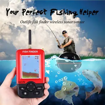 1pc Smart Portatīvo Dziļums Fish Finder ar 100M Wireless Sonar Sensors Echo Sounder LCD Fishfinder Ezera Jūras Zvejas Sālsūdens