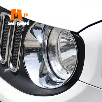 2016 2017 2018 Jeep Renegade Auto ABS Chrome Priekšējo Lukturu Gaismas Lukturi Restes Grila Vāka Apdare Bezel Atuo Piederumi