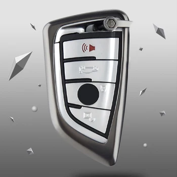 2019 Jaunu Cinka sakausējuma Auto atslēgu komplektu Smart keyfob Aizsardzības Apvalks uz lietu BMW X1 un X5 X6 218i F48 2018 525i M760Li 740li 730