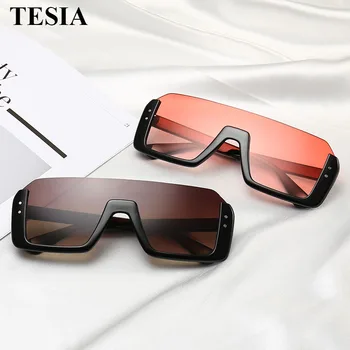 2019 Jaunu Modes Daļēji Bez Apmales Brilles Vīrieši Sievietes Retro Pusi Rāmi, Saules Brilles Spoguļa Pārklājumu Objektīva Lēcas Oculos Sol Flat Top