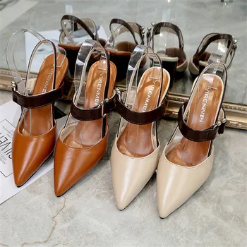 2020. gada pavasarī jaunu dobi, rupju sandales augstpapēžu sekla muti norādīja baotou apavi darba apavi sievietēm Sieviešu sexy augstiem papēžiem x21