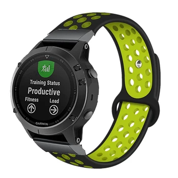 26mm Sporta Silikona Watchband Wriststrap par Garmin Fenix 6X 6 Pro 5X 5 Plus 3 AP 20 22mm Viegli Fit Ātri Atbrīvot wirstband