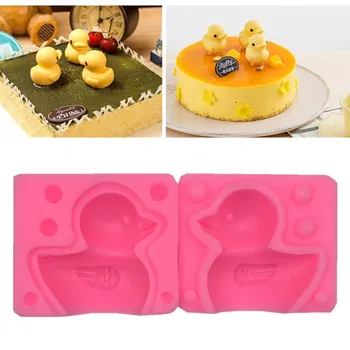 3D Little Duck Maz Dzeltenā Pīle Šķidro Silikonu Pelējuma DIY Šokolādes Kūka Pelējuma Pomādes Kūka Dekori Roku Ziepes Veidnē Mīklas Rīks