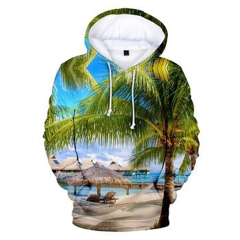 3D Ocean Sky Skaistā Piejūras Apskatīt pelēkā vārna Beach Kalnu 3D Hoodeies Jaunākās Radošās Vīrieši/Sievietes Ikdienas Krekls Modes Hoody
