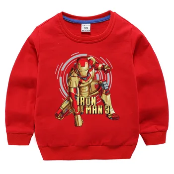 3~10 Gadus Rudenī un ziemā bērnu apģērbu anime Multfilmu varonis Dzelzs garām piedurknēm top krekls T-krekls kokvilnas blūze zēnu drēbes dāvanu