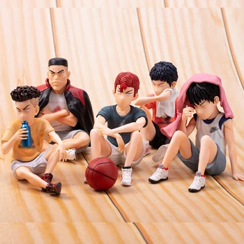5gab Anime SLAM DUNK Sakuragi Hanamichi PVC Darbības Rādītāji Rukawa Kaede Akagi Takenori Mitsui Hisashi Kolekciju Modelis Rotaļlietas 10cm