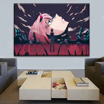5gab Japānas Anime FranXX Plakātu Sienas Mākslas Dekoru Moduļu Bildes Hiro Gleznas HD Drukātās Gleznas, kas Dzīvo Mājās Apdare