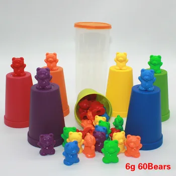 60 Gab Skaitīšanas Lāči Montessori Izglītības Pincetes Matching Bear Rotaļlietas Bērniem Mazuļiem Krāsu Šķirošanas Mācību Materiāli