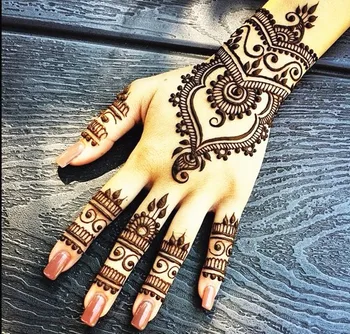 6PCS/DAUDZ Dabas Balts Henna Mehndi Pastas Roku Pirkstu, Kāju Trafaretu DIY Body Art Krējums Krāsa Pagaidu Indijas Tetovējums Konusi