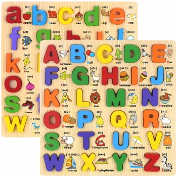 Alfabēts Puzzle Board Bērniem Pirmsskolas Mācību Montessori Krāsains Burtu, Ciparu Ģeometriskā Sākumā Izglītības Bērniem Rotaļlietas