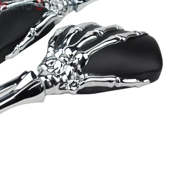 Alumīnija Sānu Spoguļi Skelets Roku Nagiem Atpakaļskata Spoguļi Harley Sportster 883 Softail Dyna Pielāgotu Ēnu VTX M109R M109 M50