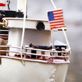 Alvas Dzelzs Laivu Statuetes Rotājumu Antīkiem Amerikāņu Flotes Rokdarbu Metāla Kuģa Modelis Home Office Desktop Dekoru, Dāvanu