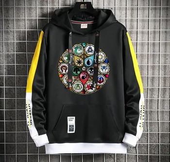 Anime Septiņi Nāves Grēki pelēkā vārna pusaudžiem Tautas Harajuku Hoodeds Pulovers Streetwear Gadījuma Viltus divdaļīga jaka, mētelis