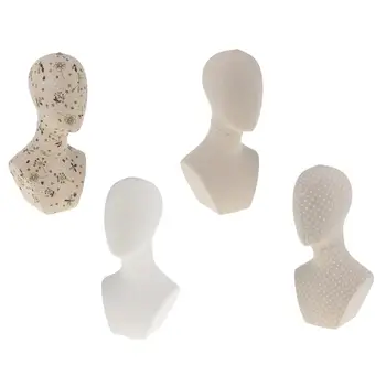 Audekls Korķa Bloka Galvas Modeli, Matu Parūka Hairpiece Pieņemšanas Displejs Stāvēt, Manekena Manekena Galvu ar Plecu Krūtis