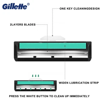 Augstas kvalitātes skuvekli un maināmiem asmeņiem Gillette Vektors-2 sērijas vīriešu drošību skūšanās Taisni skuvekli Kasetnes Value pack