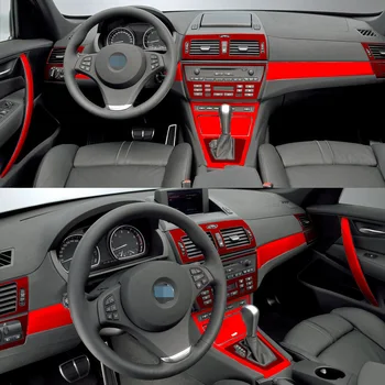 Auto-Stils 3D, 5D Oglekļa Šķiedras Auto Interjera Centrā Konsoles Krāsu Izmaiņas Molding Uzlīmes Uzlīmes BMW X3 E83 2006. - 2010. gadam