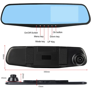 Automašīnas dvr/dash kamera dual kameras spoguli automašīnas video novērošanas dashcam full hd dash cam spoguļi automašīnas dvr spoguļi dual objektīvs ieraksti