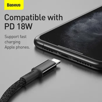 Baseus PD 20W USB C Tipa Kabelis Priekš iPhone 12 Pro Max 11 Xs X Ātrās Uzlādes iPad Gaisa 2020. gadam USB C Tālruņa Lādētāja Kabeli Datu Vadu