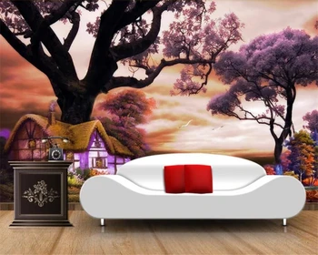 Beibehang Pielāgotas 3d tapetes violeta romantisks sapnis mūsdienu ainavu TV fona sienas karājas dekoratīvās glezniecības, 3d tapetes