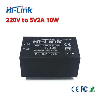 Bezmaksas piegāde Hi-Link jaunu 5gab 220v 5V/ 2A 10W AC DC izolētas komutācijas solis uz leju barošanas modulis AC DC pārveidotājs HLK-10M05