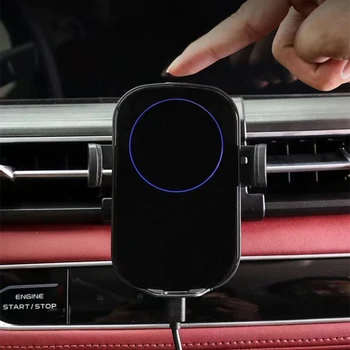 Bezvadu Lādēšanas Auto Telefona Turētājs GPS Stāvēt Mobilā Tālruņa Smaguma Leņķis Toyota RAV4 2019 2020