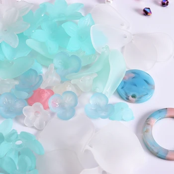 Blue Magic DIY Rotaslietu Veidošanas Komplekti, Ziedu Auskari Pakete Meitenēm Dāvanu korejas Piliens Auskari Secinājumi Piederumu Materiāla Komplekti