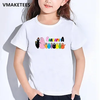 Bērniem Vasarā Īsām Piedurknēm Meitenēm & Zēniem, T krekli Karikatūra Barbapapa Drukas Bērnu T-krekls Gadījuma Smieklīgi Zīdaiņu Apģērbu