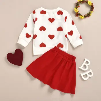 Bērnu Apģērbu 2020. Gada Rudenī Ziemassvētku Jaunas Meitenes Drēbes Bērniem Patīk Modelis Blūze + Sarkani Svārki Cute Salds divdaļīgs Kostīms ź5 y