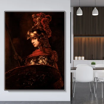 Citon Audekls Rembranta《Pallas Athena》Mākslas Eļļas glezna Mākslas Plakāta Attēlu Mūsdienu Sienas Dekori Mājas Dzīvojamā telpu Dekorēšana