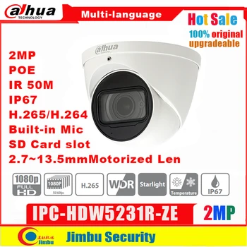 Dahua IP kameras 4K IPC-HDW5231R-ZE 2MP WDR IR50m Ābola IP67 POE 2.7 mm ~13.5 mm motorizētu objektīva Iebūvēts Mikrofons Micro SD slots 128GB