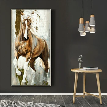 DDHH Sienas Mākslas Audekls Gleznošanai Darbojas Zirgu Sienas Attēlu Plakātu Izdrukas Dzīvnieku Glezniecības Mājas Dekoru Bez Rāmja