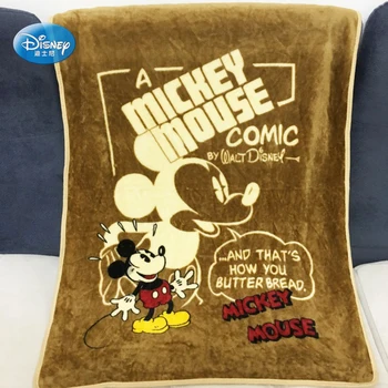 Disney Brūna Coral Fleece Mickey Mouse Plīša Gultas Segu Gulēšanai Attiecas Izplūdušas Met uz Gultu/Dīvānu/Plaknes Flatsheet Bērnu Gultas