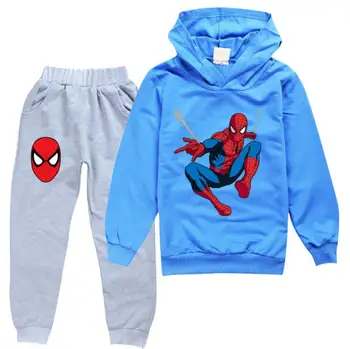 Disney Zirnekļcilvēka Bērniem, Hoodies+elsas Set Boys Pavasara Rudens Ikdienas Apģērbs, Uzvalki, Bērnu Drēbes Spider-Man bērni