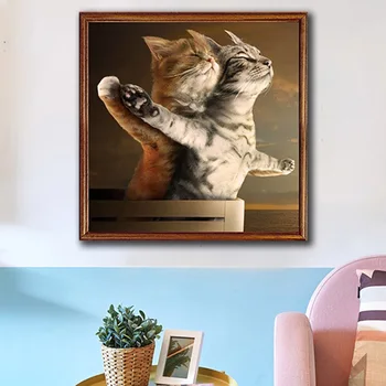 Diy Krāsošana ar numuriem Gudrs kaķis Digitālās gleznas Karikatūra dzīvnieku Titānika Romantisku mīlestību attēla krāsas
