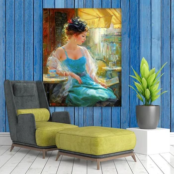 Eiropas dāmu portretu glezniecības klasisko reāli meitene kautrīgi dejotājs romantiska silts aristokrātisks krāsas ar numuru mākslas glezna