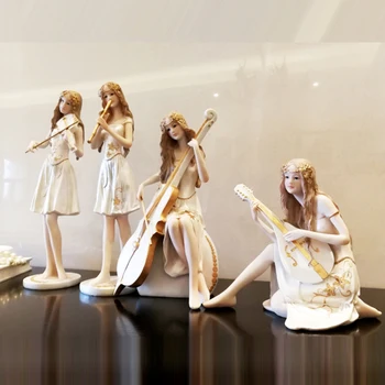 Eiropas mūzikas skaistuma figūriņas sveķu Mākslas un Amatniecības Kawai Cilvēku skulptūru un miniatūru kāzu dāvanu home decoration accessories