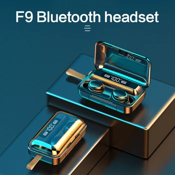 F9-7 TWS Bluetooth Bezvadu Austiņu Sporta Austiņas Austiņas 3D Stereo Skaņu Earbuds Ar Mic Uzlādes Lodziņā Un 4. Auss Klp